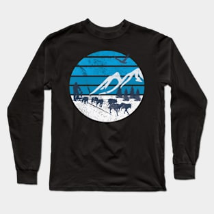 Dog Sledding Sleigh Sled Rides Mushing Winter Sports Long Sleeve T-Shirt